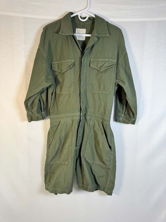 Citizens of Humanity Marta Utility Romper in Laurel Green, Size Large - Picture 2 of 13